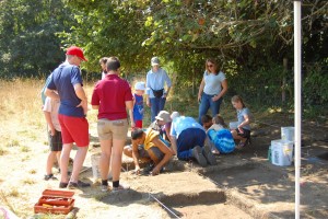 Visitors to the site getting a chance to participate in the dig!