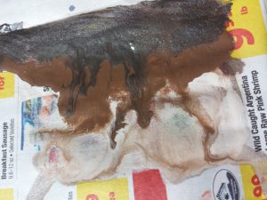 My attempt of Brownish-black sludge oil