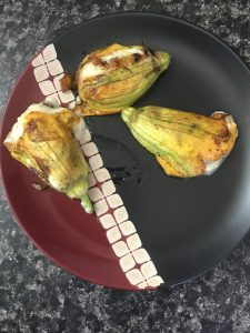 Stuffed zucchini blossoms