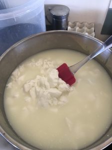 once it's into cubes you keep it at temperature and stir it gently for 30 minutes