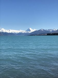 View of Mt. Cook from my campsite at lake Pukaki