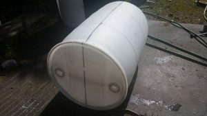 Grow bed barrel before cut