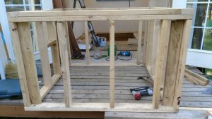 Framed wall for fish tank area