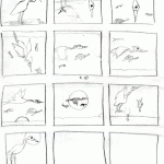 cell drawings of the blue heron animation