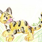 Colored drawing of a cub.