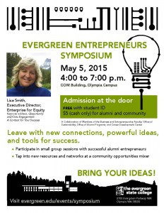 Evergreen Entrepreneurs Symposium May 5 Digital Flyer