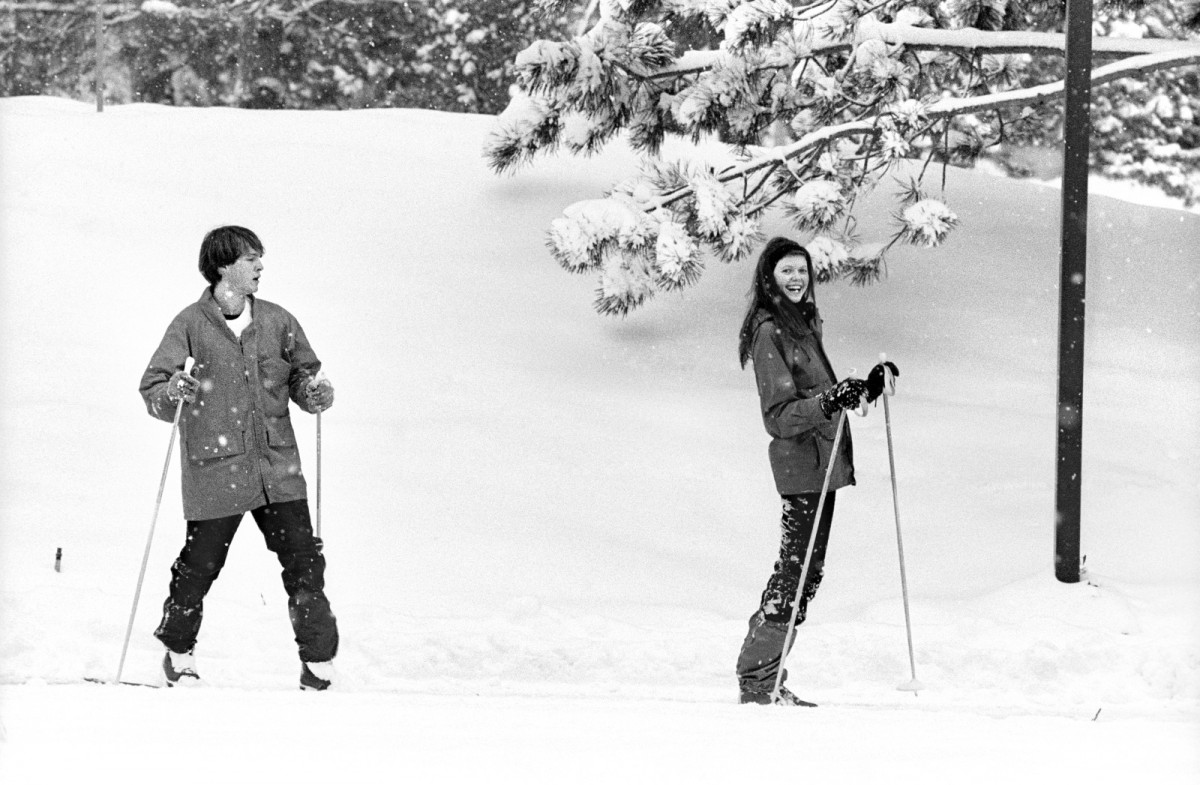 Skiers on Red Square