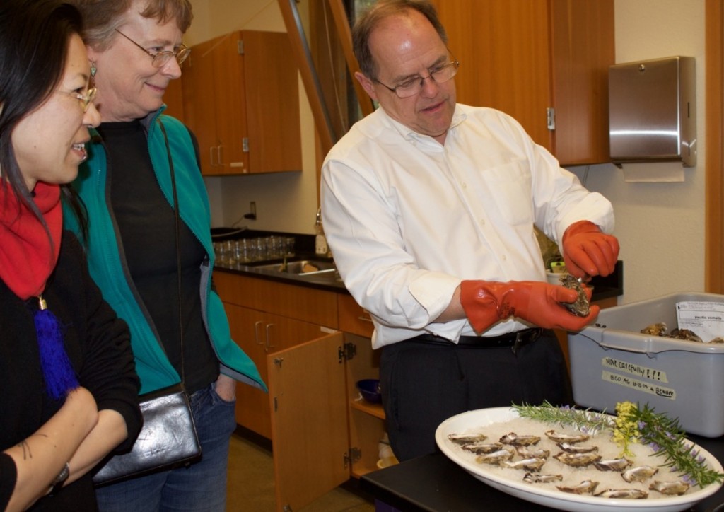 George shucking oysters