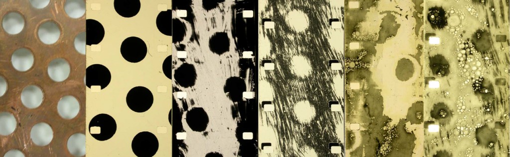header image composed of scans of 16mm direct animation from the Copper Perforation Project
