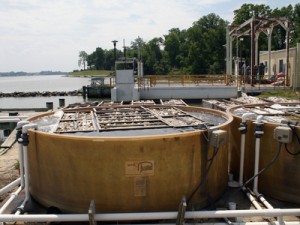 This tank was found at the Oyster Hatchary, at the University of Maryland Center for Environmental Science Horn Point Laboratory in Cambridge, Maryland. The Horn Point oyter hatchary produces over five-hundred oyster larvae for reasearch, educational projects, and oyster restoration in the Chesapeake Bay and surrounding rivers.