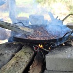 Toasting cacao beans