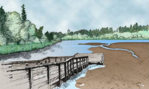 Artist's concept of the Estuary option (image found on page 9 of the Capitol Lake Alternatives Analysis Final Report by Herra Environmental Consultants (link to document earlier in post))