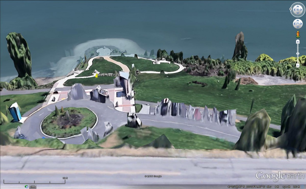 This is what West Bay Park will look like when the sea level rises 1m